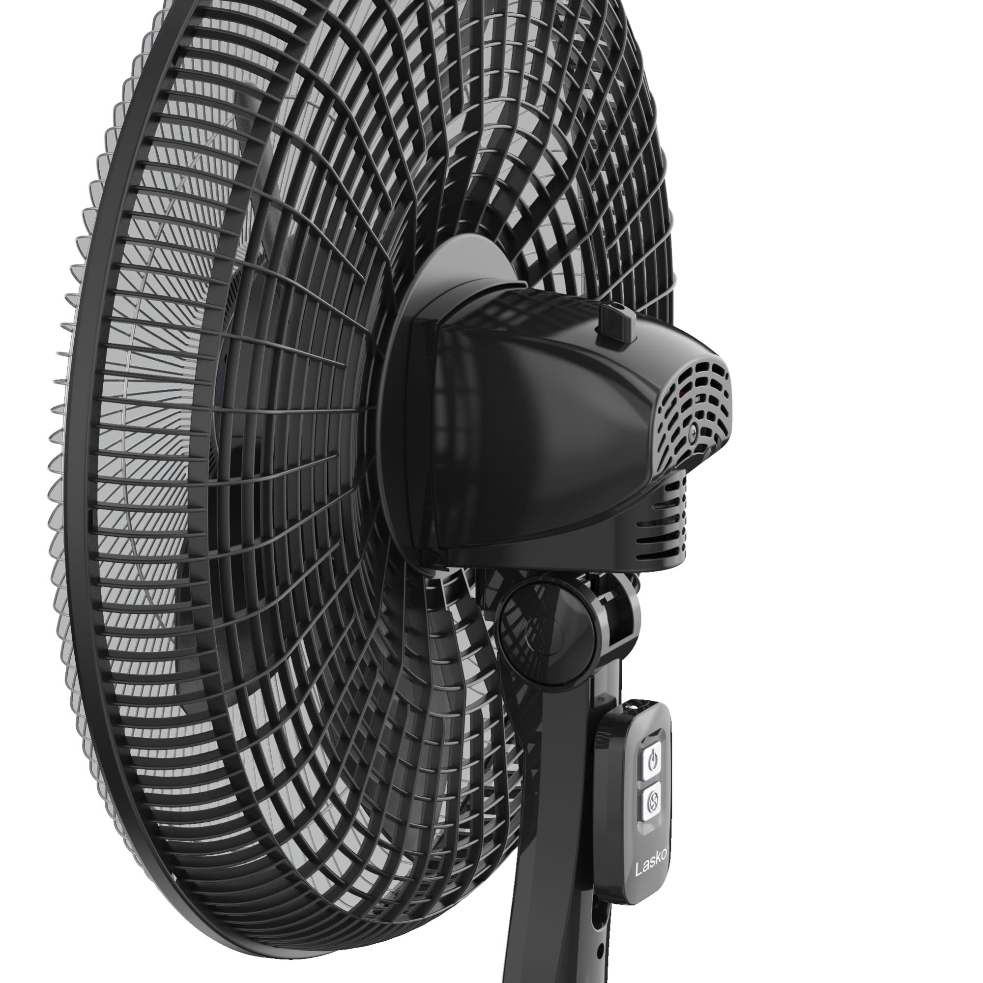 Lasko Cyclone Max 18" Oscillating Pedestal Fan with Remote, Adjustable Height and 4 Speeds for Whole Room Cooling, Black, S18605