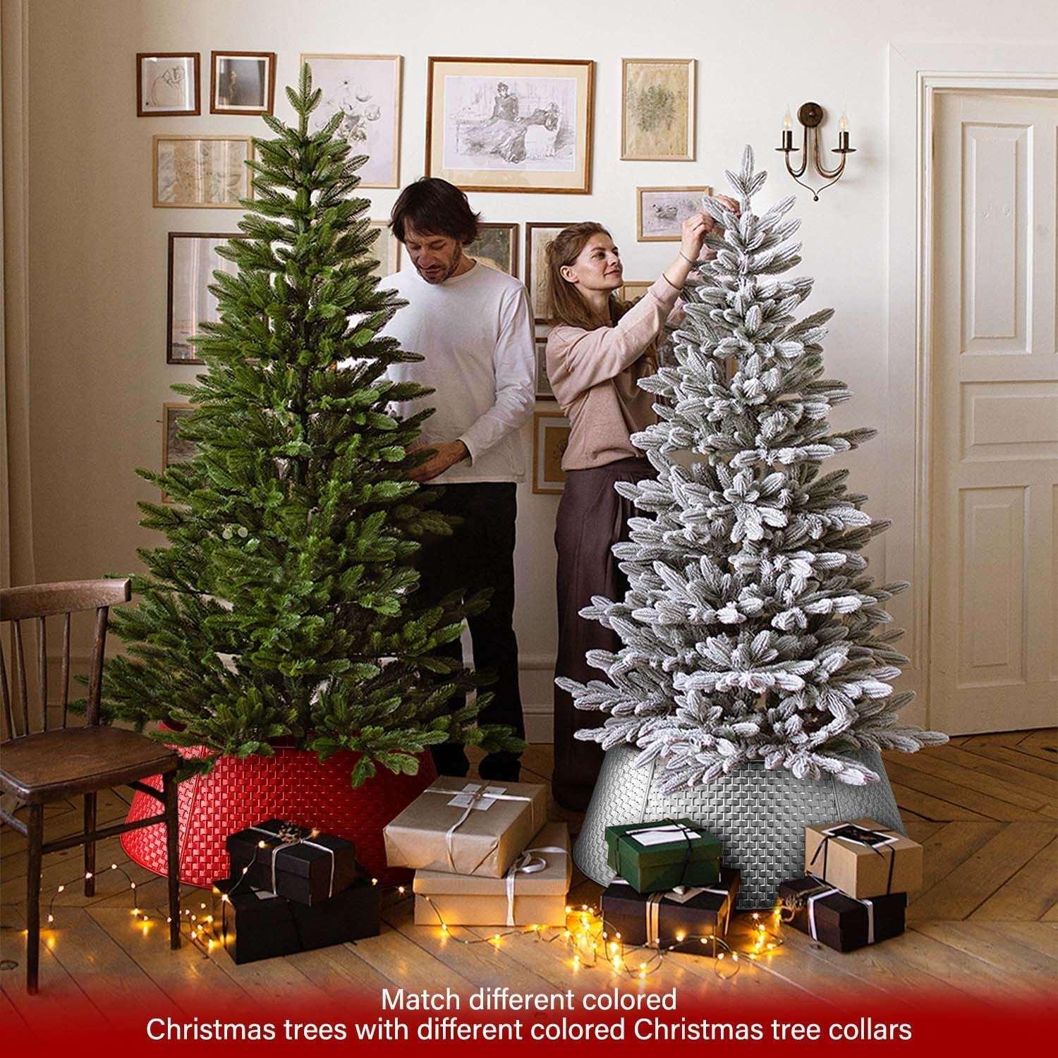 Ayieyill 28 inch Christmas Tree Collar, Christmas Tree Skirt for Christmas Tree Decorations | Metal - USA MEGA SHOP