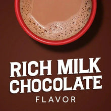 Rich Milk Chocolate Flavor label on hot cocoa mix can