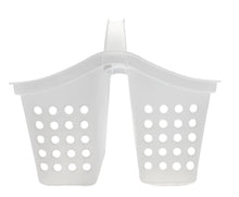 Portable shower caddy with cutout handle and vented side panels, frosted white