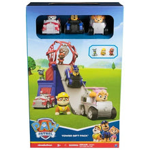 Toy lookout tower gift pack box showing toy cars and character figures