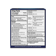 Antihistamine tablets box back label with Drug Facts panel