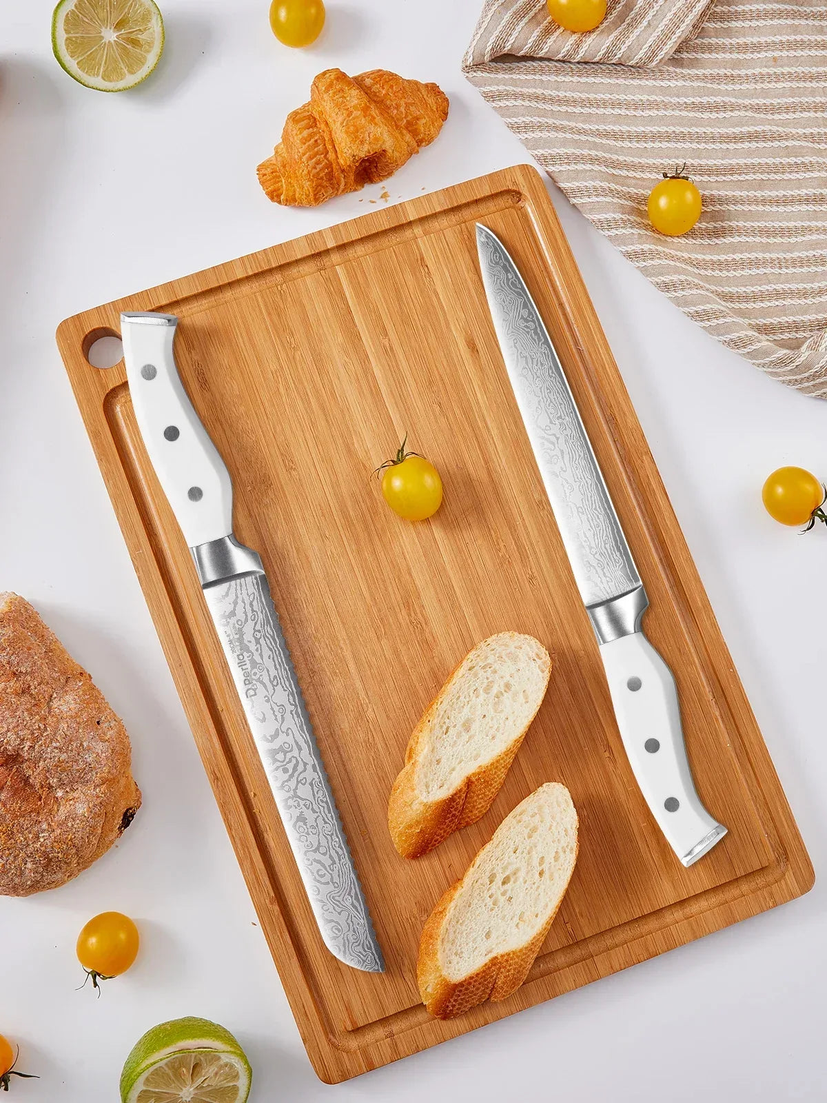 D.Perlla Knife Set, 14 Pcs Kitchen Knives Set with Built-in Sharpener, Stainless Steel Knife Set with Block - USA MEGA SHOP