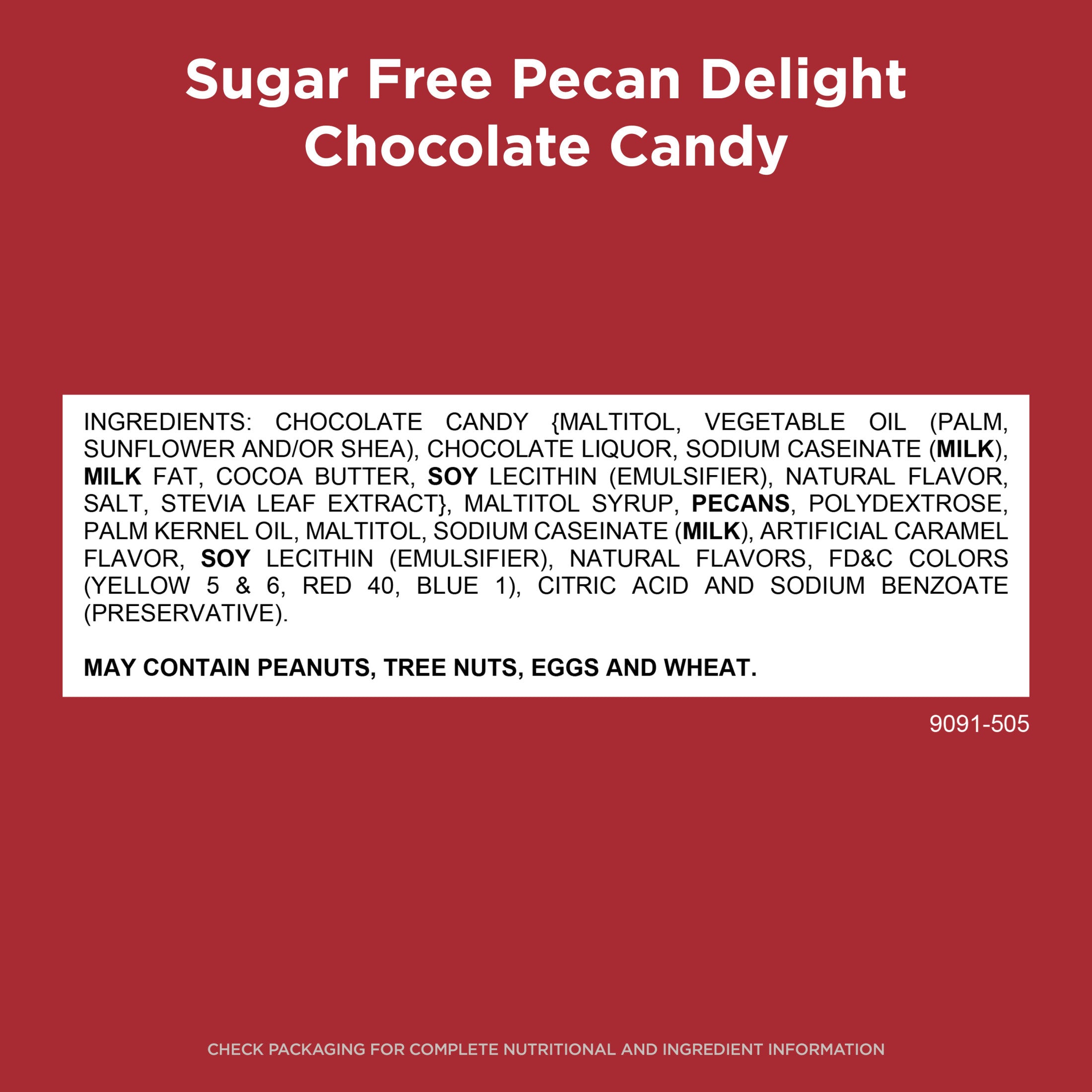 RUSSELL STOVER Sugar Free Pecan Delight Chocolate Candy, 10 oz. bag