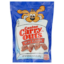 Beef flavor dog treats pouch with net wt 22.5 oz and treat photo