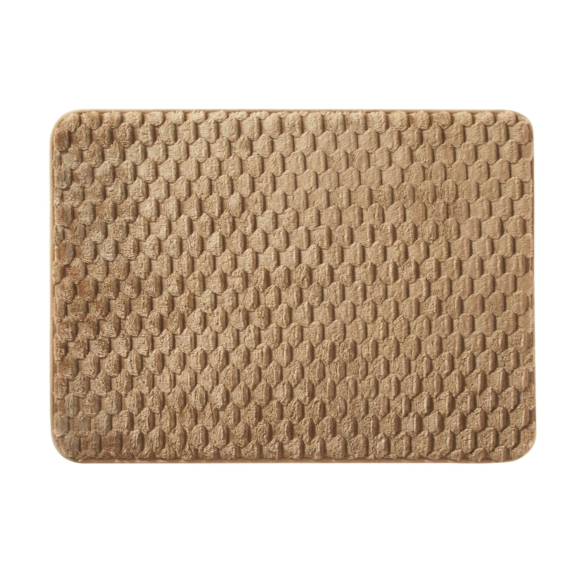 Mainstays Brown Bag 2pc Tile Bubble Bath Rug Set