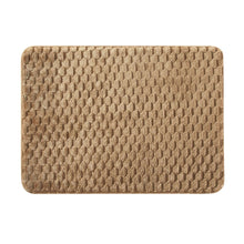 Tile bubble bath rug, rectangular 2-piece mat set in taupe/brown with bubble texture