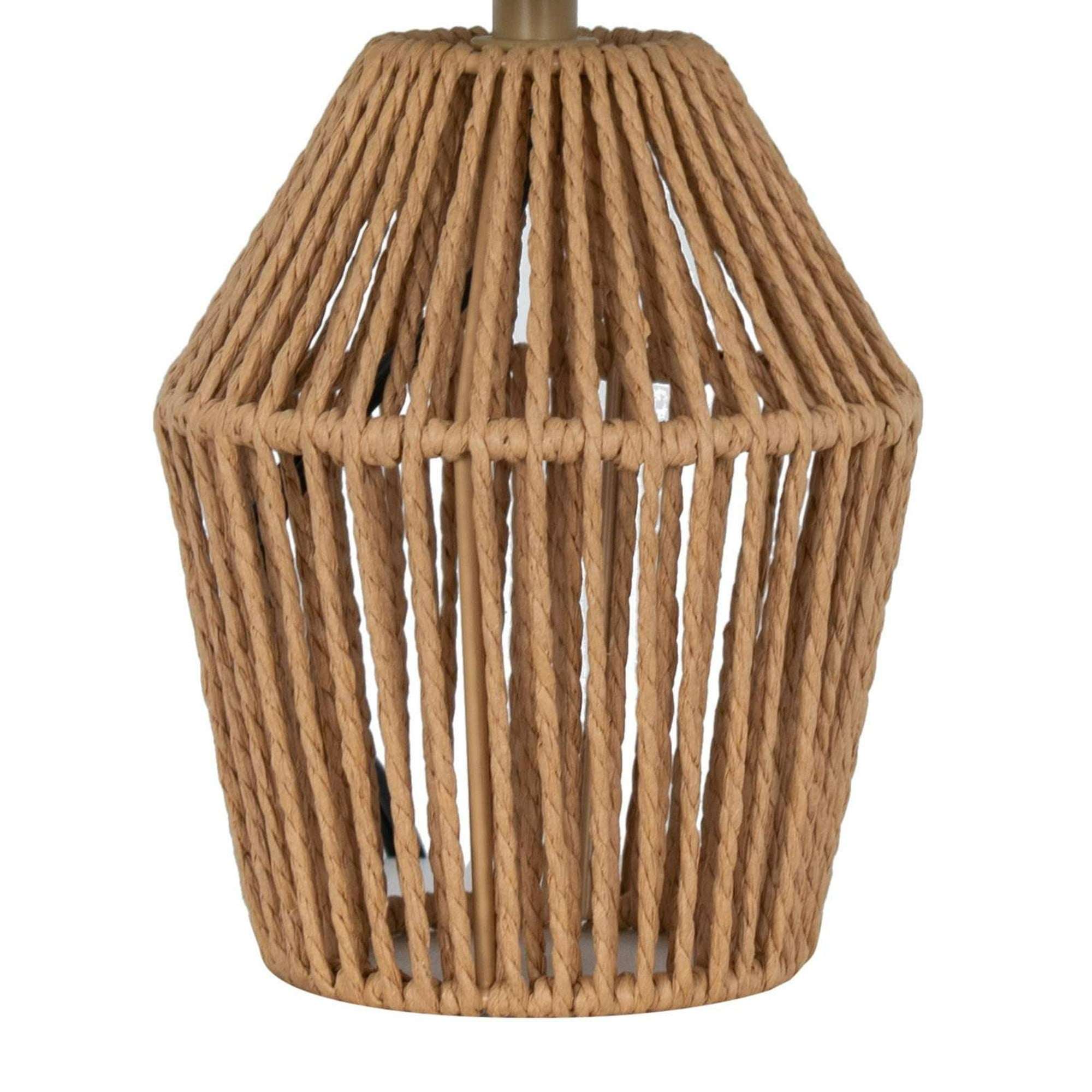Mainstays 12.75" Rope Mini Lamp, Brown, 5.75 x 6.5 x 6.5" Lamp Shade