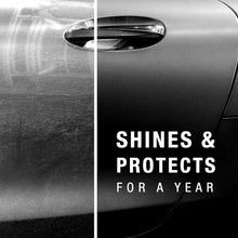 Vehicle body panel with shine and protection text
