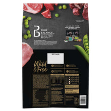 Dry dog food bag back panel with nutrition details and serving information