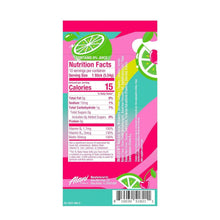 Back of cherry twist energy drink mix stick box with nutrition facts panel