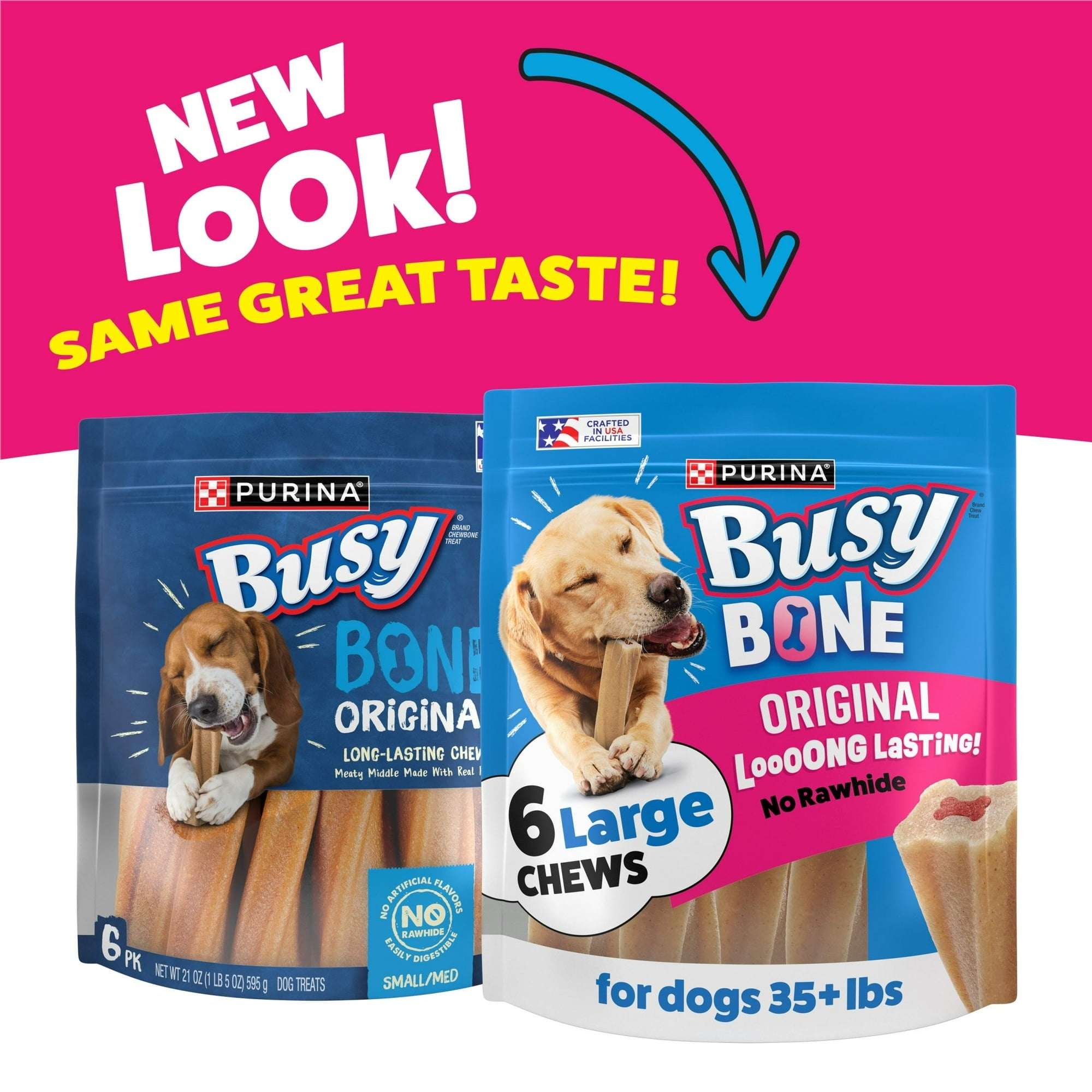 Purina Busy Bone Original Chew Large Dog Chew Treats, 21 oz.