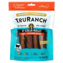 TRURANCH 6-inch collagen rolls dog chews, beef + collagen recipe, 4-pack bag