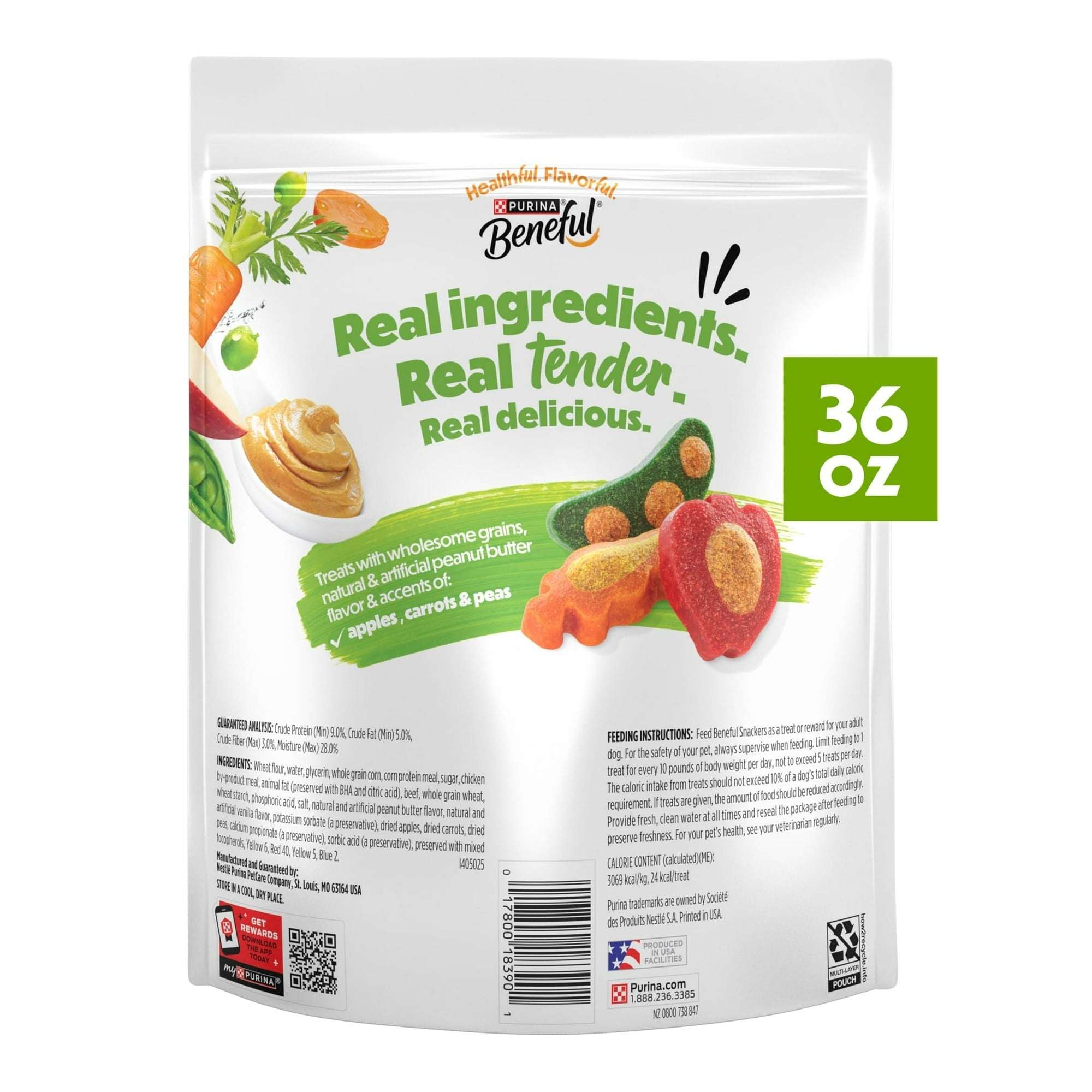 Purina Beneful Baked Delights Snackers with Peanut Butter Flavor Soft Baked Treats for Dogs