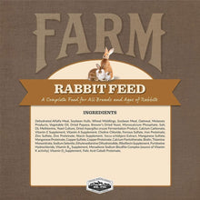 Rabbit feed bag front with Dr. Pol logo and Rabbit Feed ingredients list
