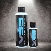 Chemical Guys VSS Scratch and Swirl Remover bottles, large and small, black caps