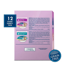 Blue Delights 12-count variety pack back panel with grain-free badge