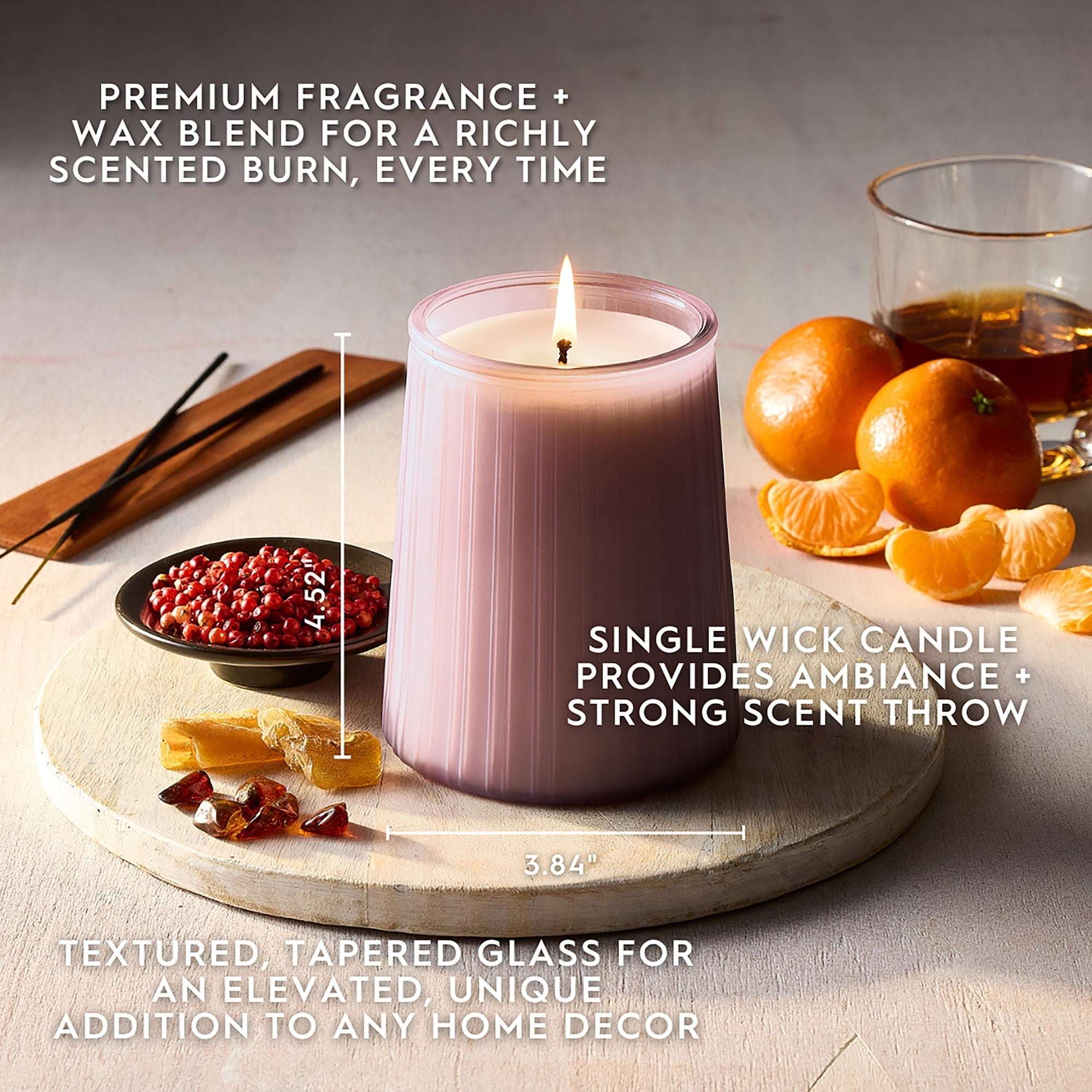 Better Homes and Gardens 16.1 oz. Bronze Mahogany Scented Ribbed Jar Candle