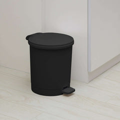 Mainstays Black Plastic Bathroom Trash Can