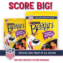 Purina Beggin Original with Bacon dog treats multipack pouch mockup, Score Big!