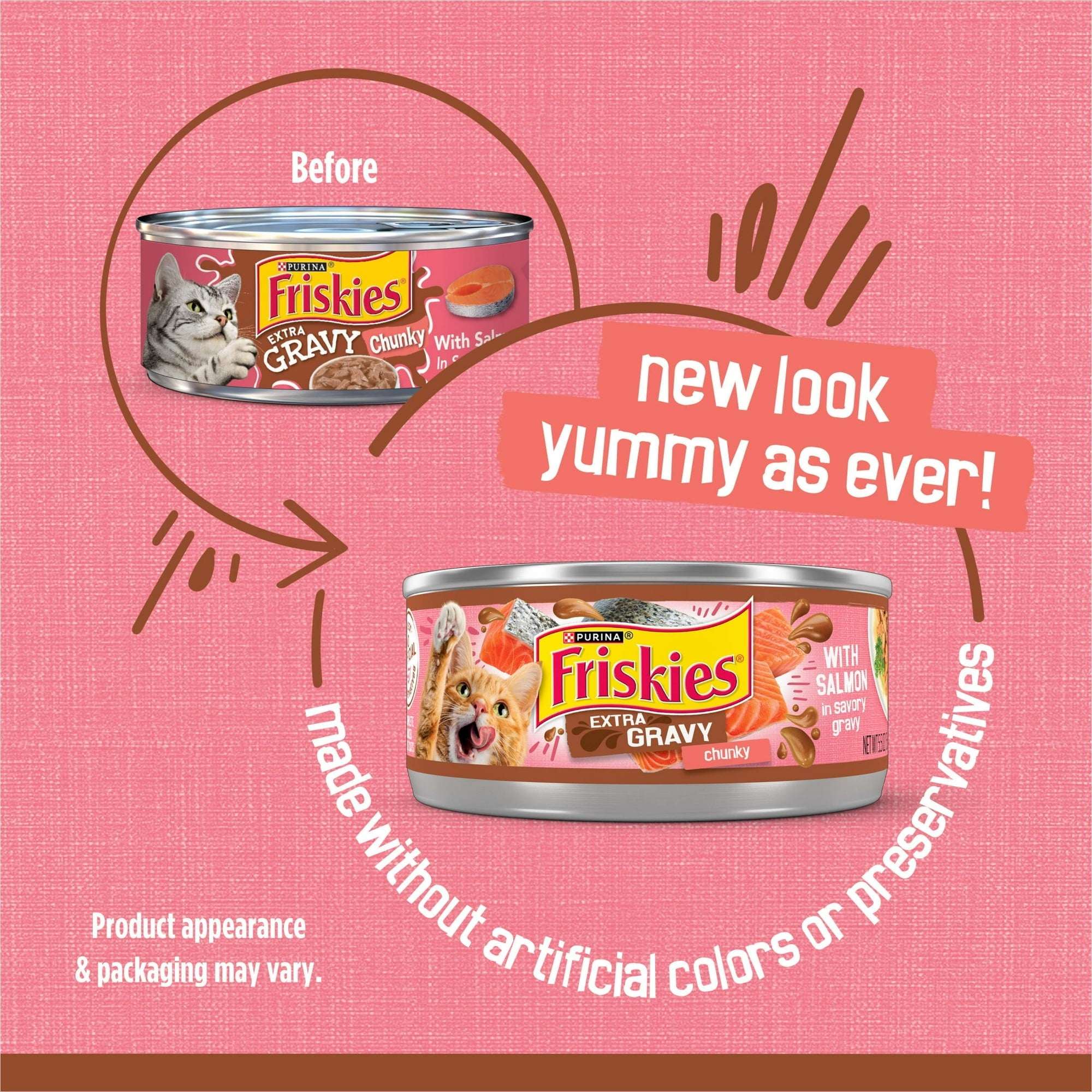 Purina Friskies Extra Gravy Chunky, Soft Salmon, Wet Cat Food, 5.5 oz Can