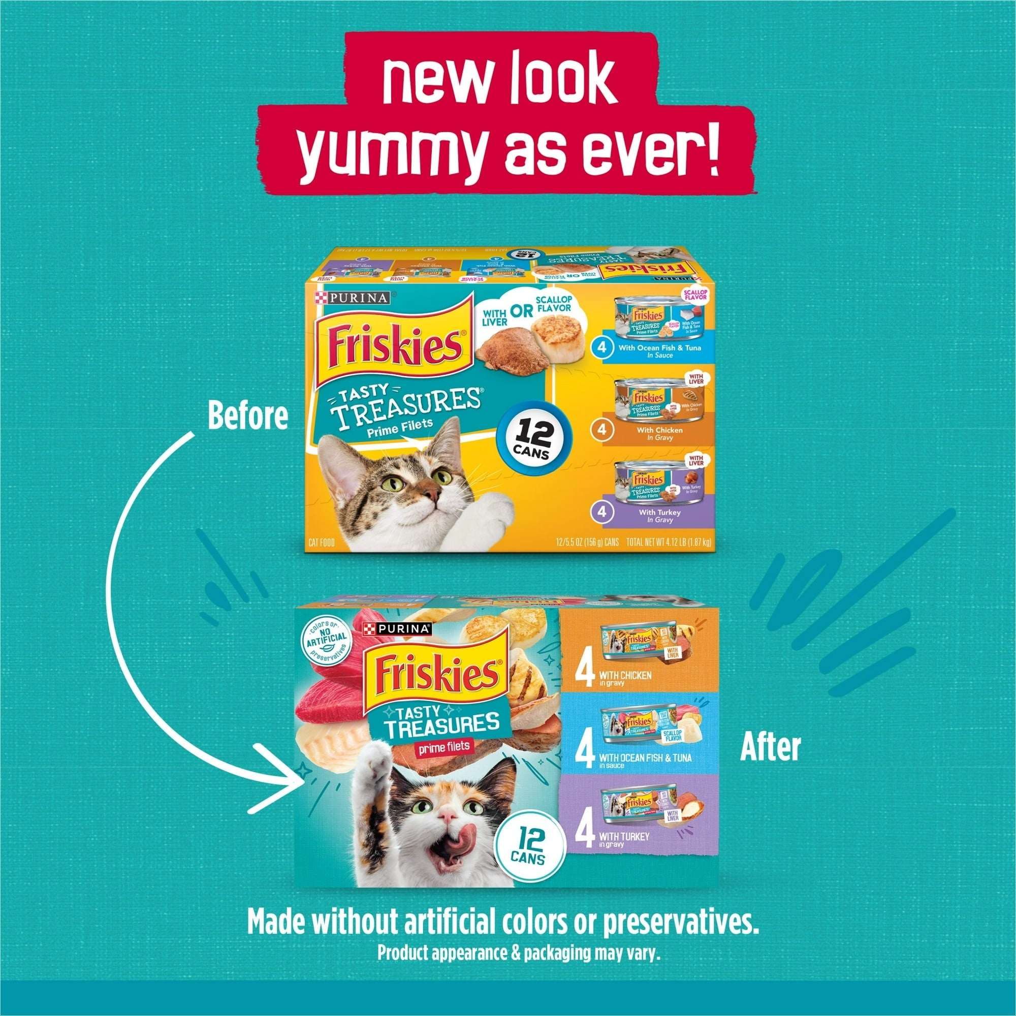 Friskies Gravy Tasty Treasures Prime Filets, Wet Cat Food, 12 Pack, 5.5 oz Cans