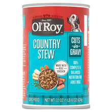 Wet dog food can, Country Stew cuts in gravy label