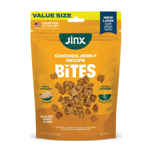 Jinx chicken jerky bites value size bag, front view