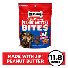 Milk-Bone peanut buttery dog treat bag with 11.8 oz size badge