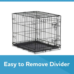 Vibrant Life Foldable 22" Wire Crate for Dogs with Divider and Leak-Proof Tray
