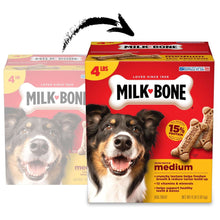Milk-Bone Original medium dog treat biscuit box, shown with another package