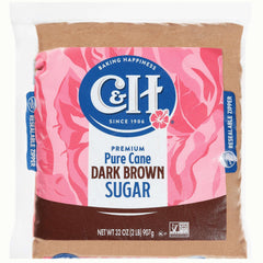 (4 pack) C&H Premium Pure Cane Dark Brown Sugar 2lb. Zipper-Pak