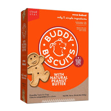 Peanut butter crunchy dog treat box with gingerbread-man biscuit graphic