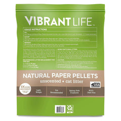 Vibrant Life Natural Paper Pellets Cat Litter, Unscented, 25 lb Bag