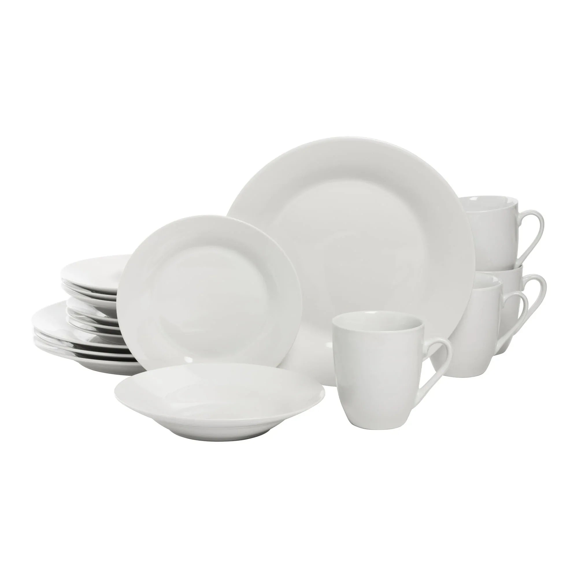Ten Strawberry Street Simply White Coupe 16-Piece Ceramic Dinnerware Set