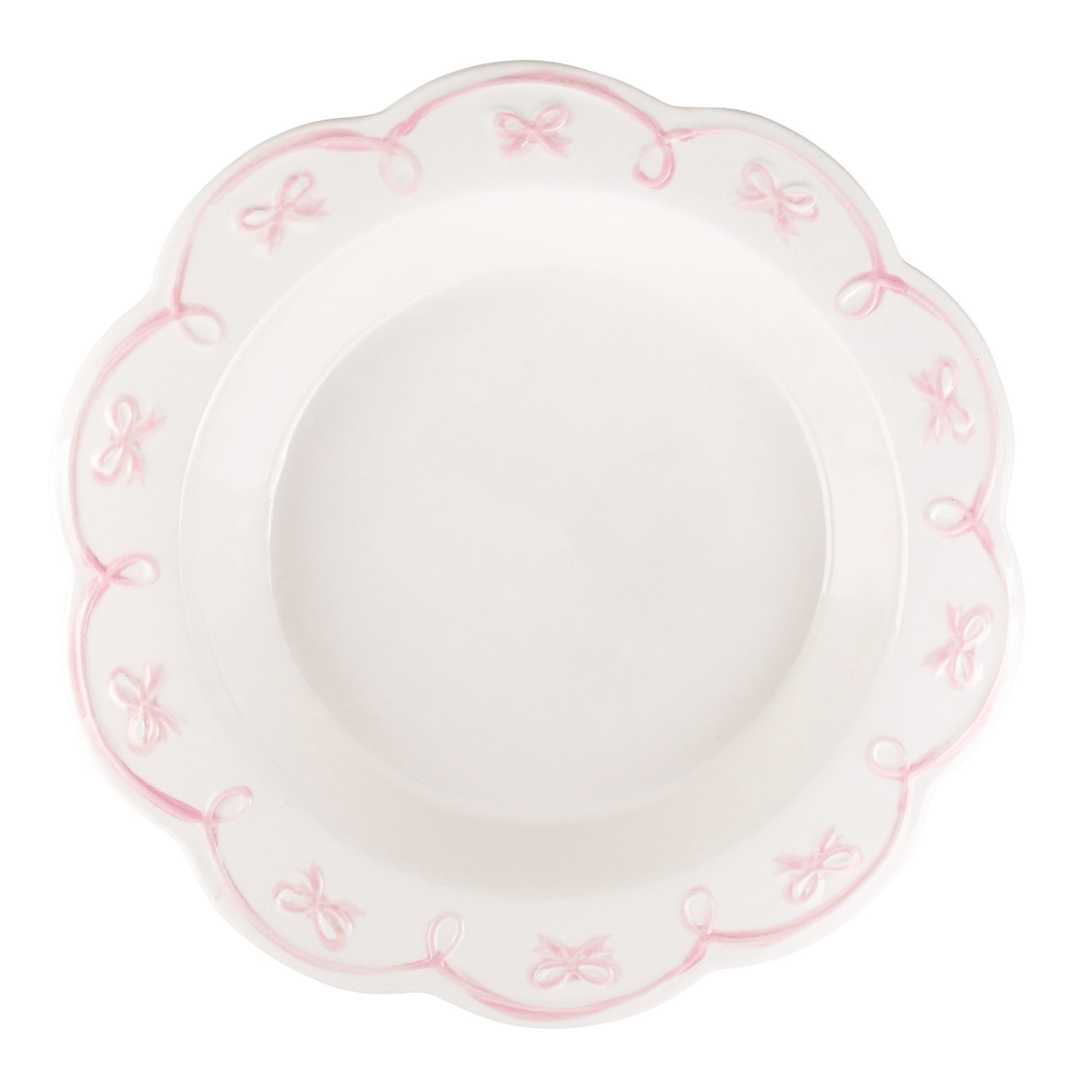 10 Strawberry Street Sweet Ribbon Trim Pie Dish, Ballet Pink