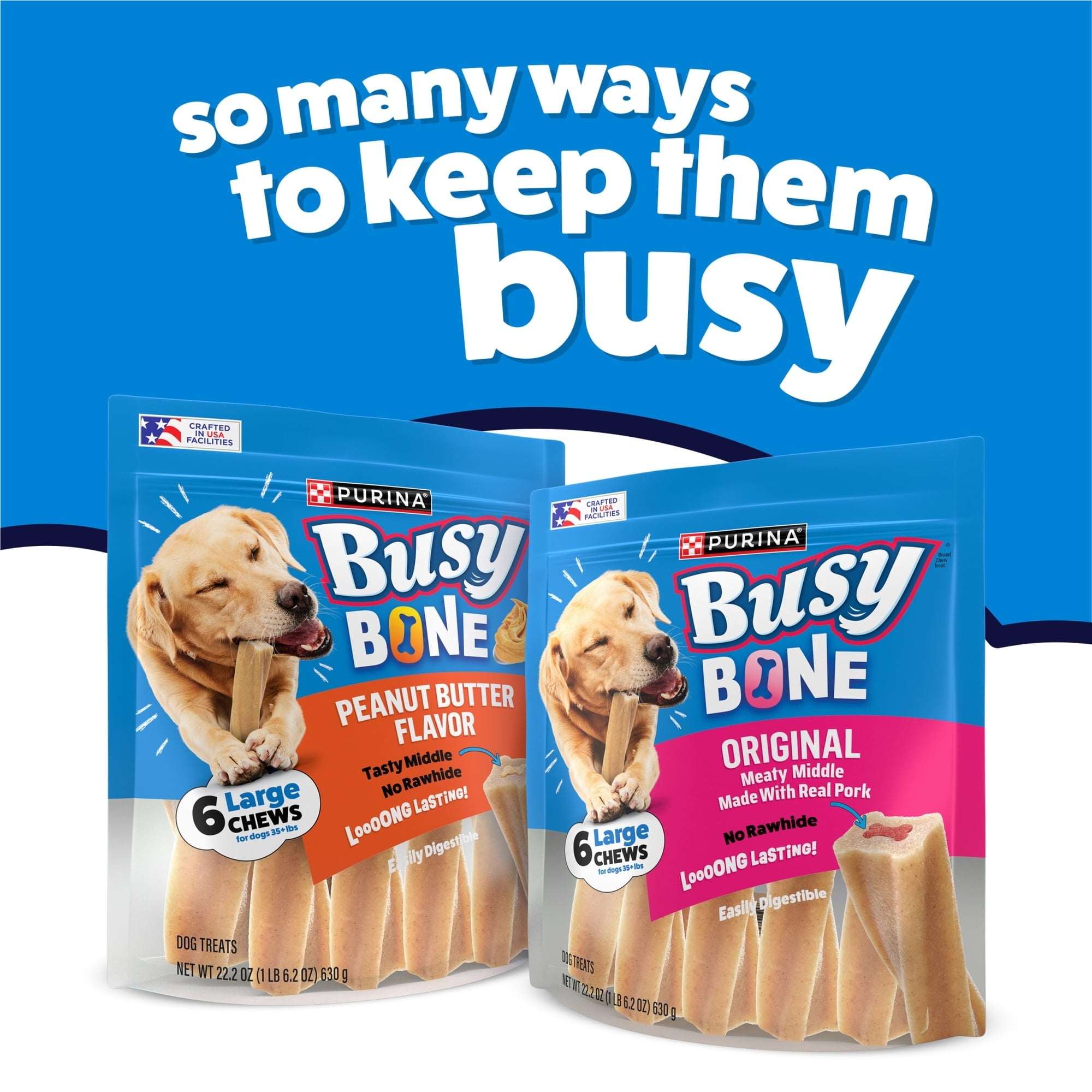 Purina Busy Bone Original Chew Large Dog Chew Treats, 21 oz.
