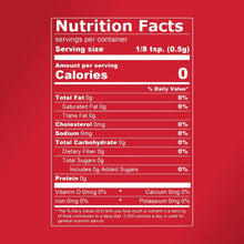 Vanilla extract nutrition facts panel with serving size and calories