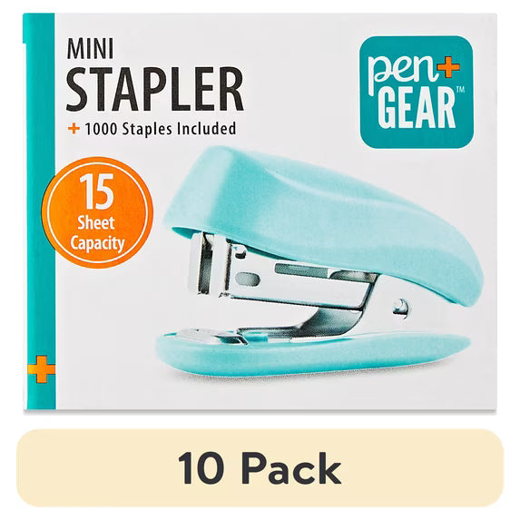 Pen+Gear 15-Sheet Mini Stapler with 1000 Staples, Blue