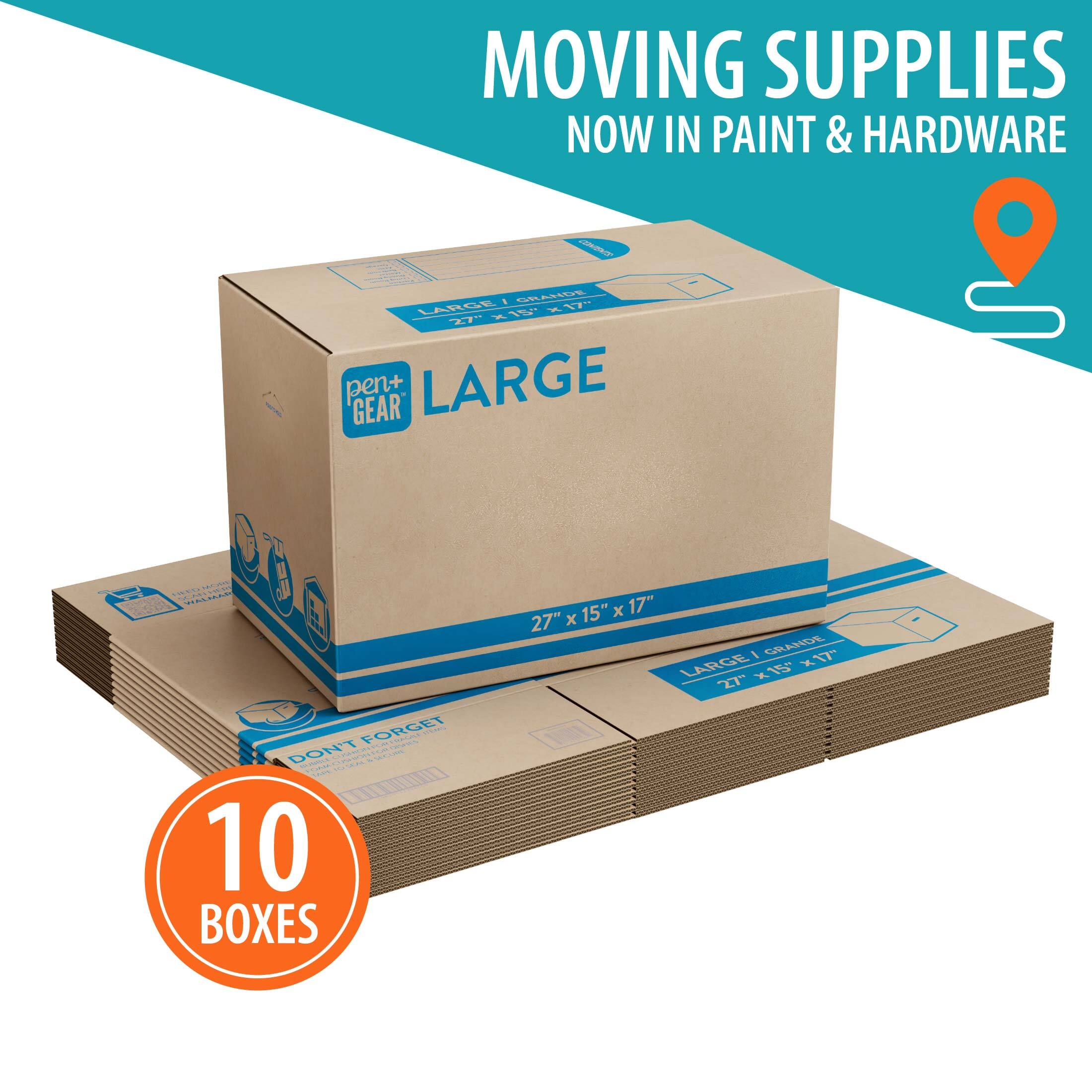 Pen+Gear Large Moving Boxes, 27L x 15W x 17H, Kraft