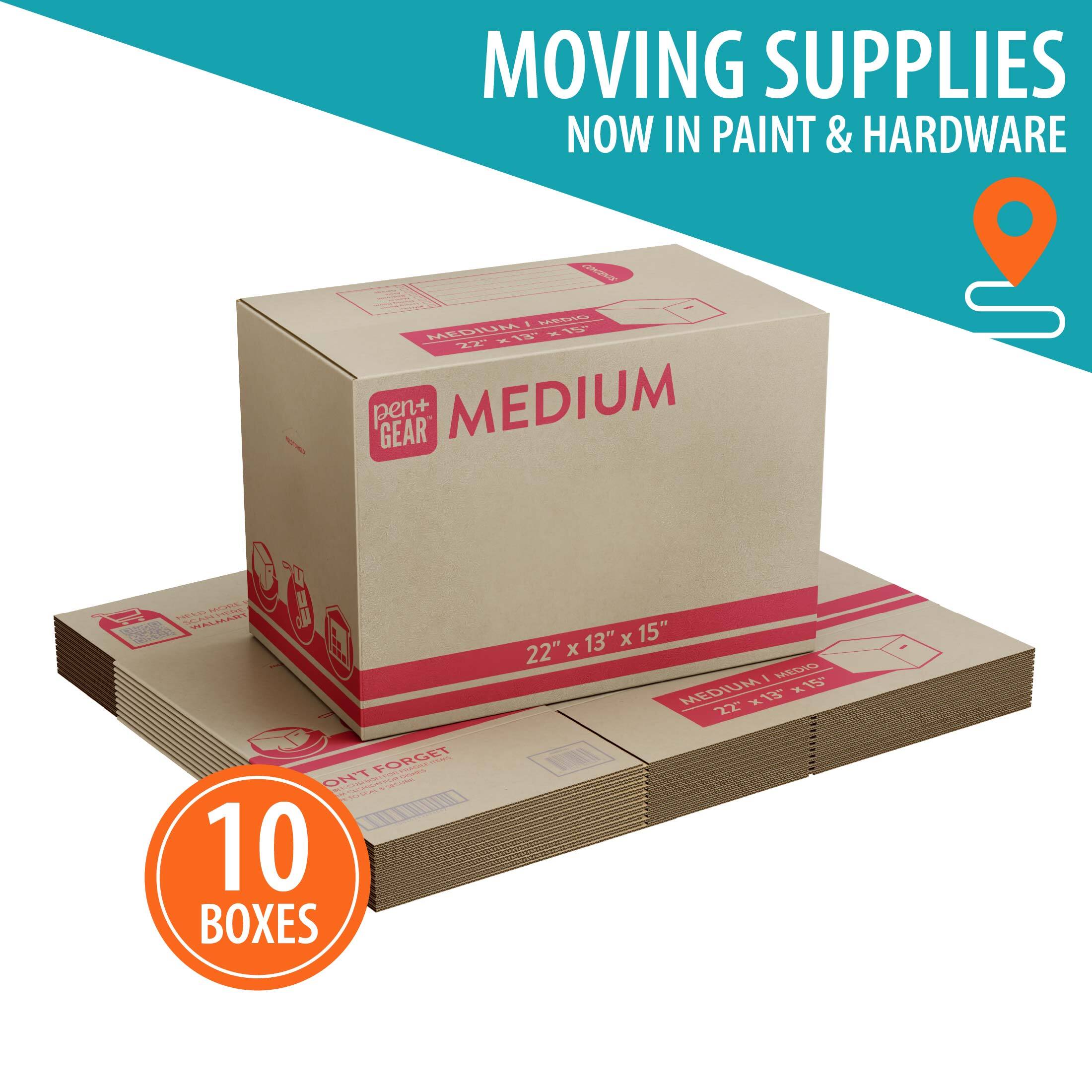 Pen+Gear Medium Moving Boxes, 22 in. L x 13 in. W x 15 in. H, Kraft