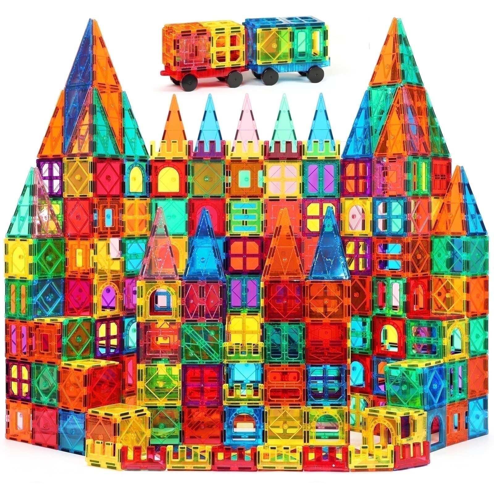 Magnetic Tiles for Kids,Educational Magnetic Building Blocks for Boys Girls, STEM Preschool Kidergarten Learning Toys - USA MEGA SHOP
