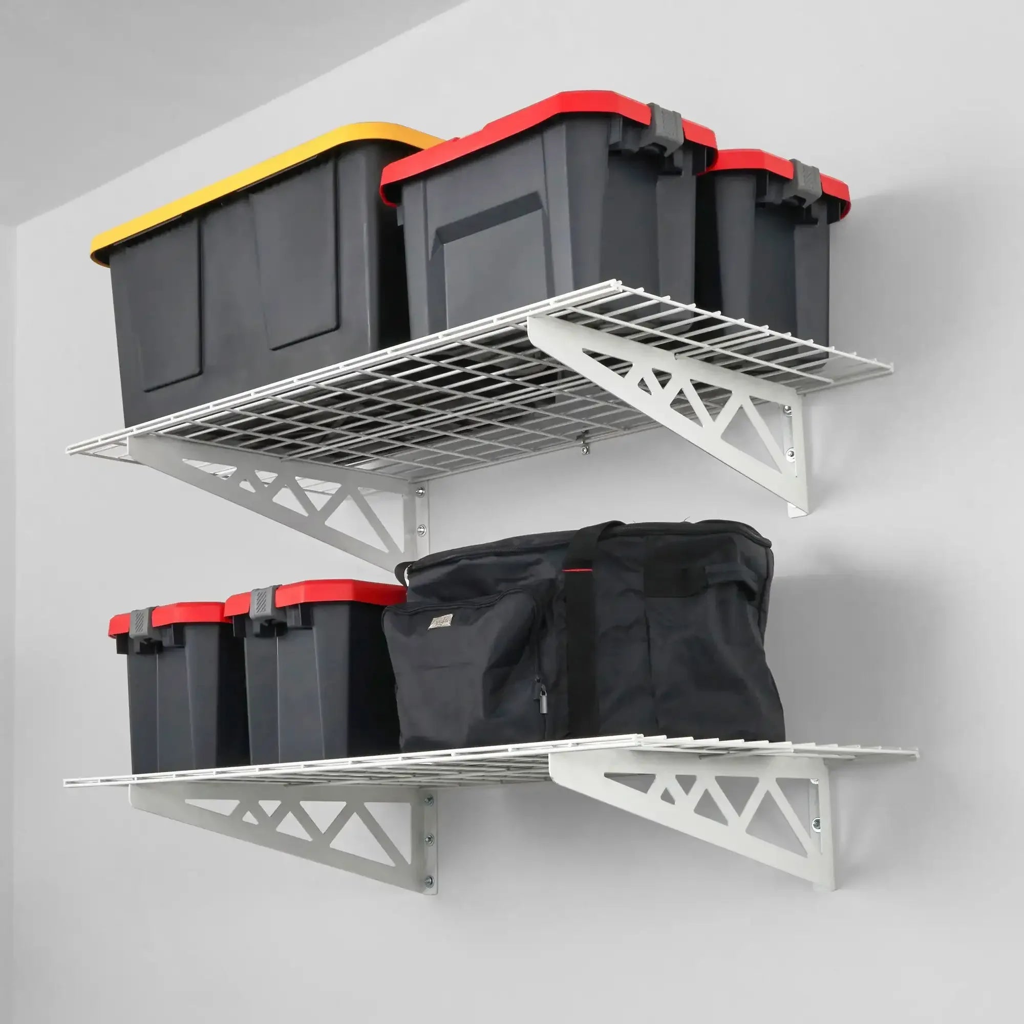 SafeRacks Wall Shelf Combo Kit, Two Shelves, Four Deck Hooks - USA MEGA SHOP