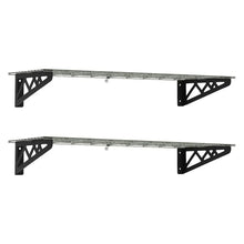 Wall shelf combo kit with two wire shelves and black mounting brackets