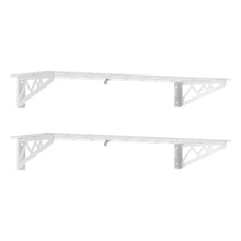 Wall shelf combo kit with two wire shelves and white metal side brackets
