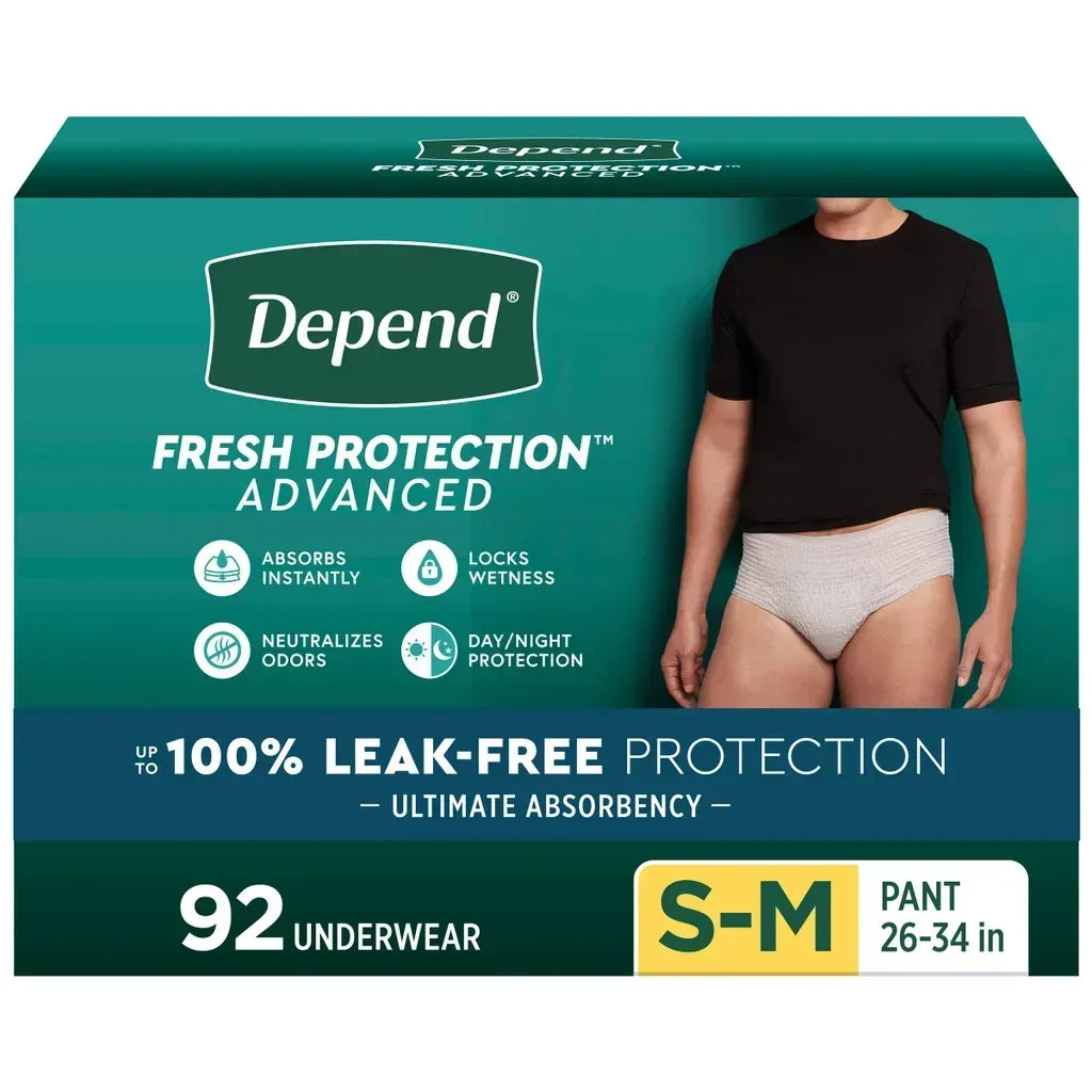 Depend Fresh Protection Advanced Incontinence Underwear for Men, Ultimate Absorbency, Disposable Protective Underwear