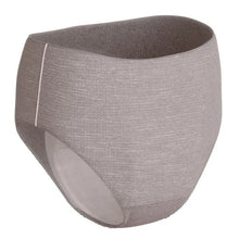 Disposable protective underwear, light gray briefs with leg openings and contoured panel