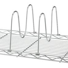 Wire shelf with raised U-shaped divider posts