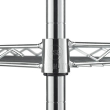 Metal rack frame connector clamp with a stamped band