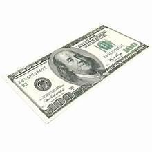 Money print $100 bill area rug with single bill graphic on light cream base